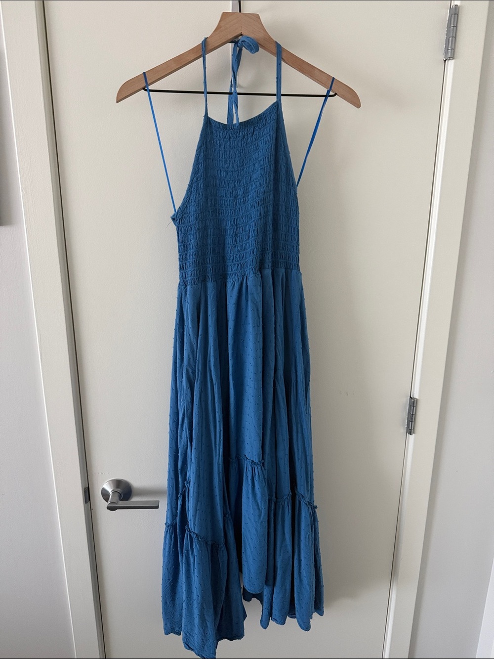 SLATE AND WILLOW Blue Halter Maxi Dress - Lightweight Summer Dress